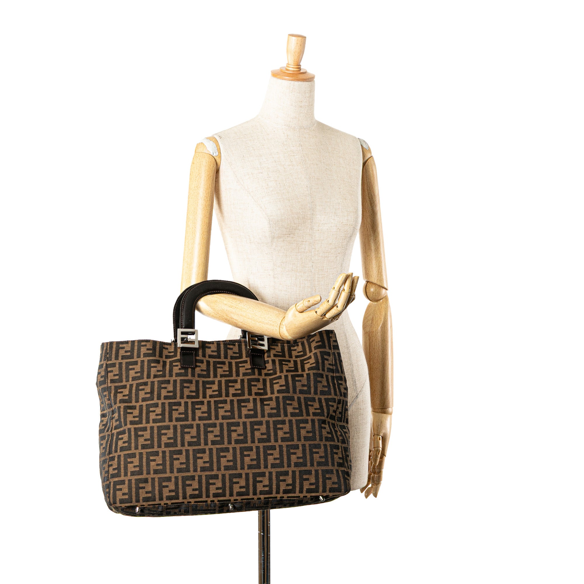Fendi | Pre-Owned Large Zucca Canvas Twins Tote | Brown