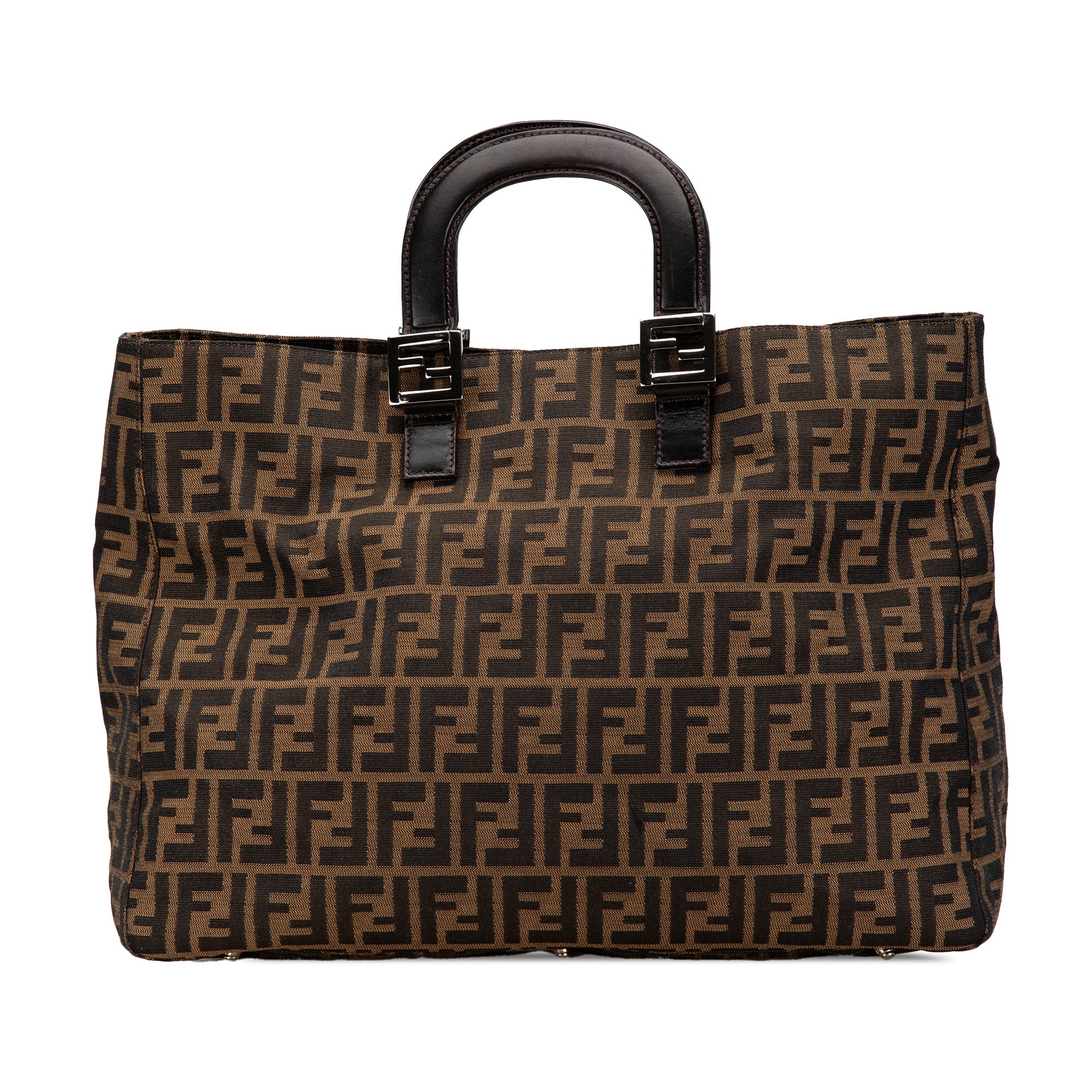 Fendi | Pre-Owned Large Zucca Canvas Twins Tote | Brown