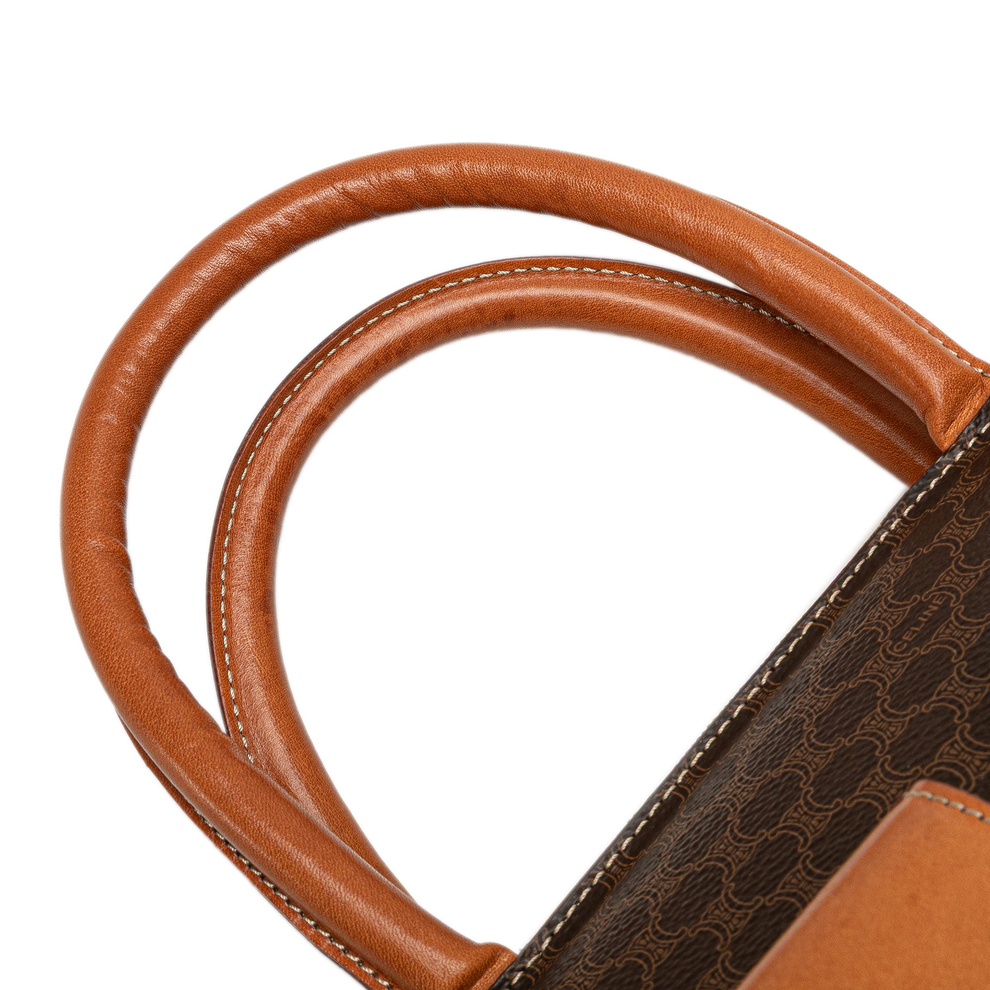 Celine | Pre-Owned Macadam Coated Canvas Handbag | Brown