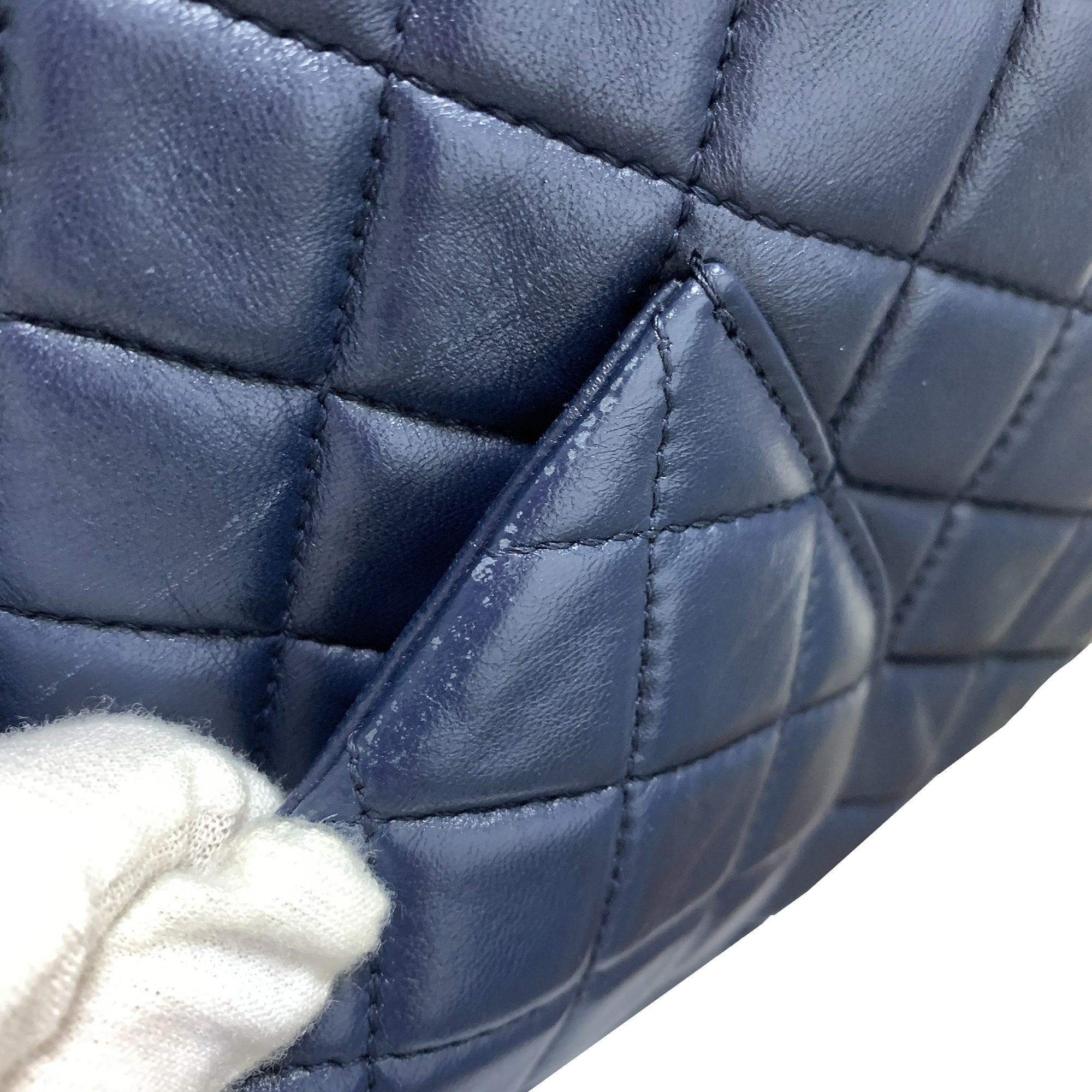 Chanel | Pre-Owned CC Quilted Lambskin Double Flap | Blue/Navy