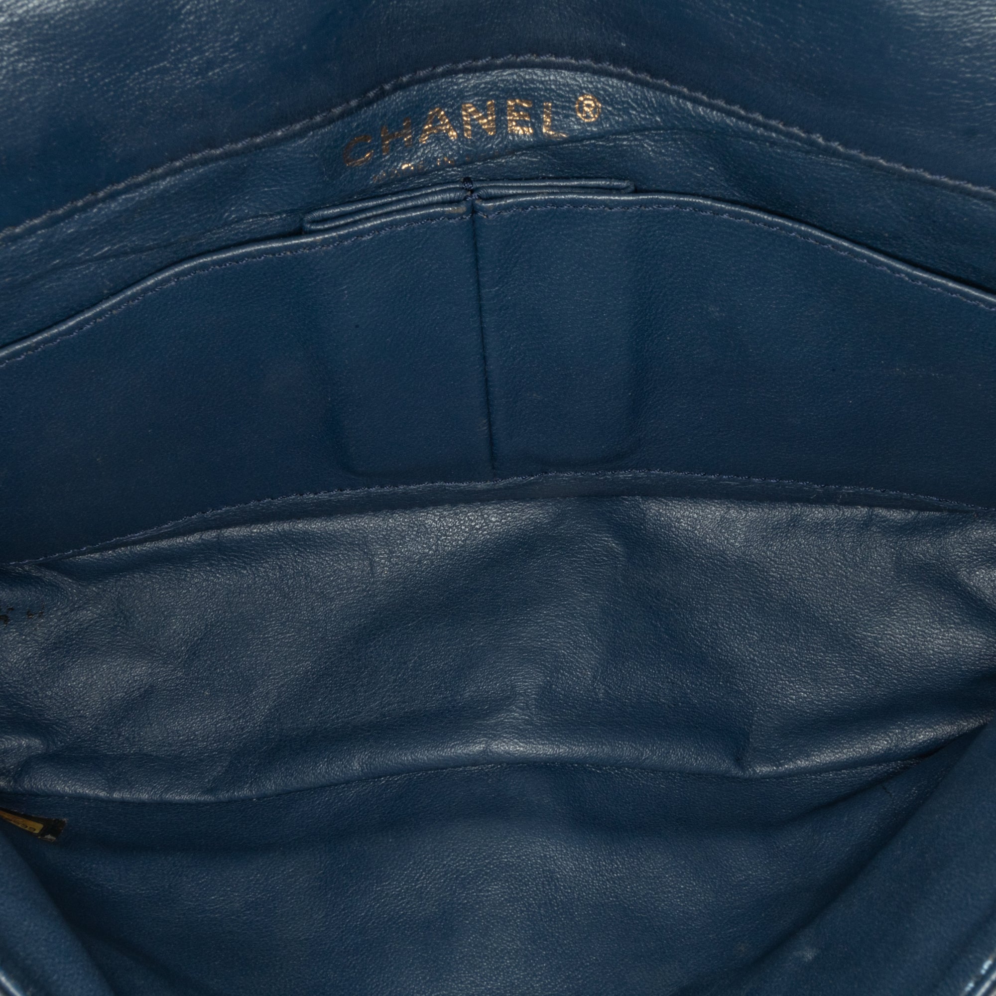 Chanel | Pre-Owned CC Quilted Lambskin Double Flap | Blue/Navy
