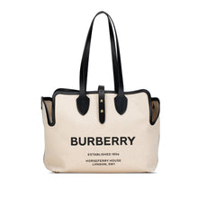 Burberry | Pre-Owned Canvas Logo Soft Belt Tote | Brown/Light Beige
