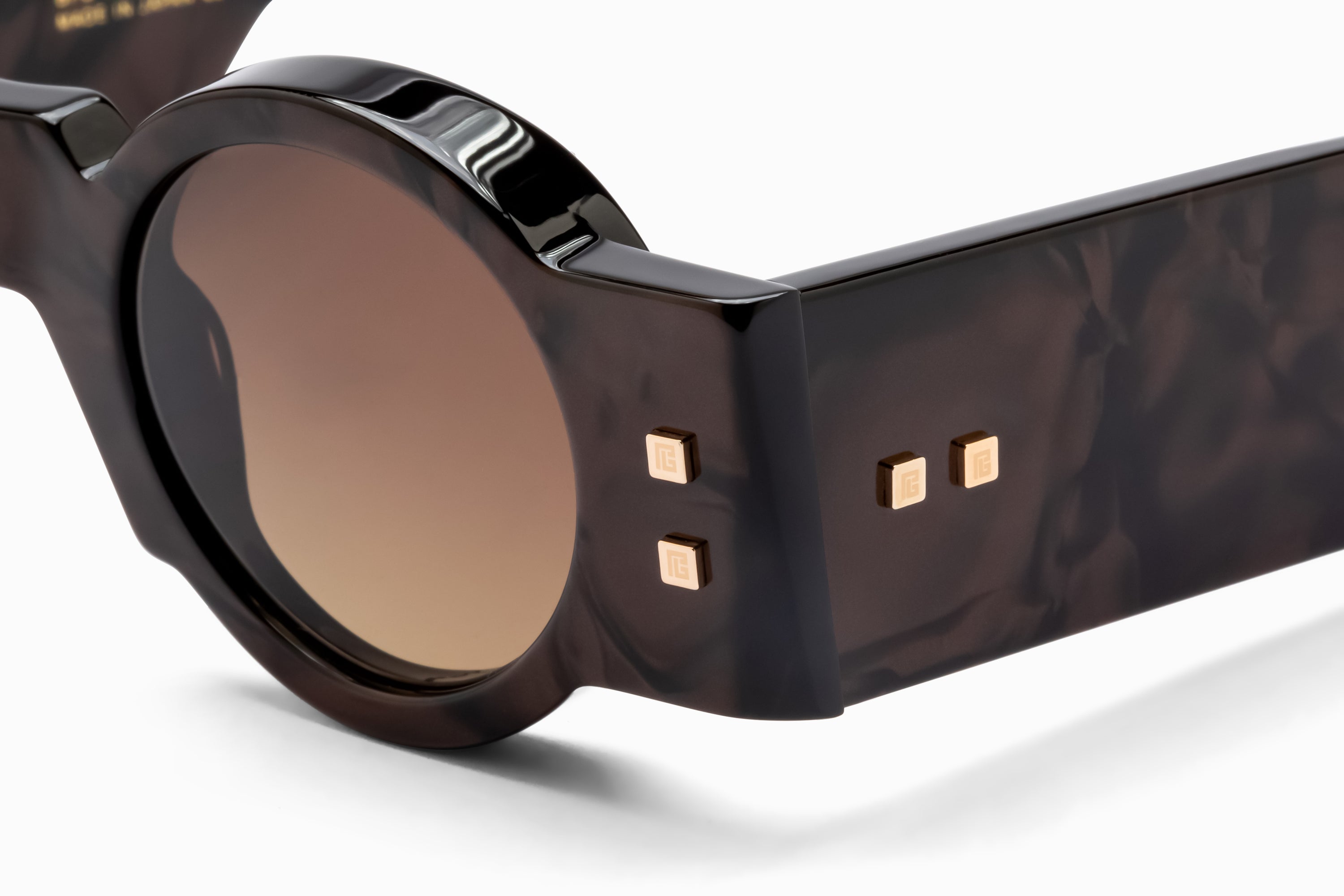 Unisex | Olivier Sunglass | Leather Brown - White Gold | Dark Brown Gradient