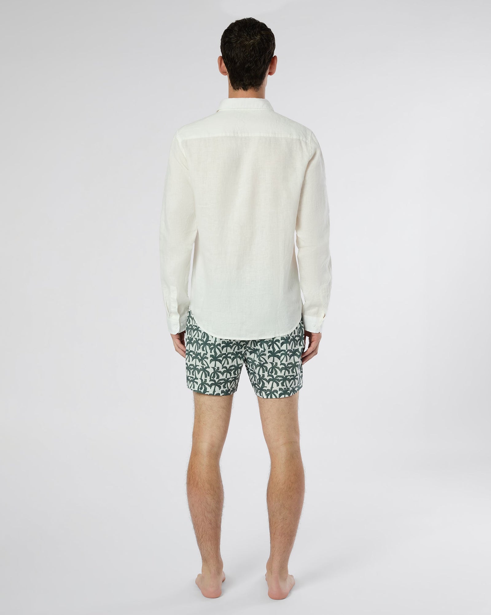 Mens | Charles 4" Swim Trunk | Off White/Dark Olive