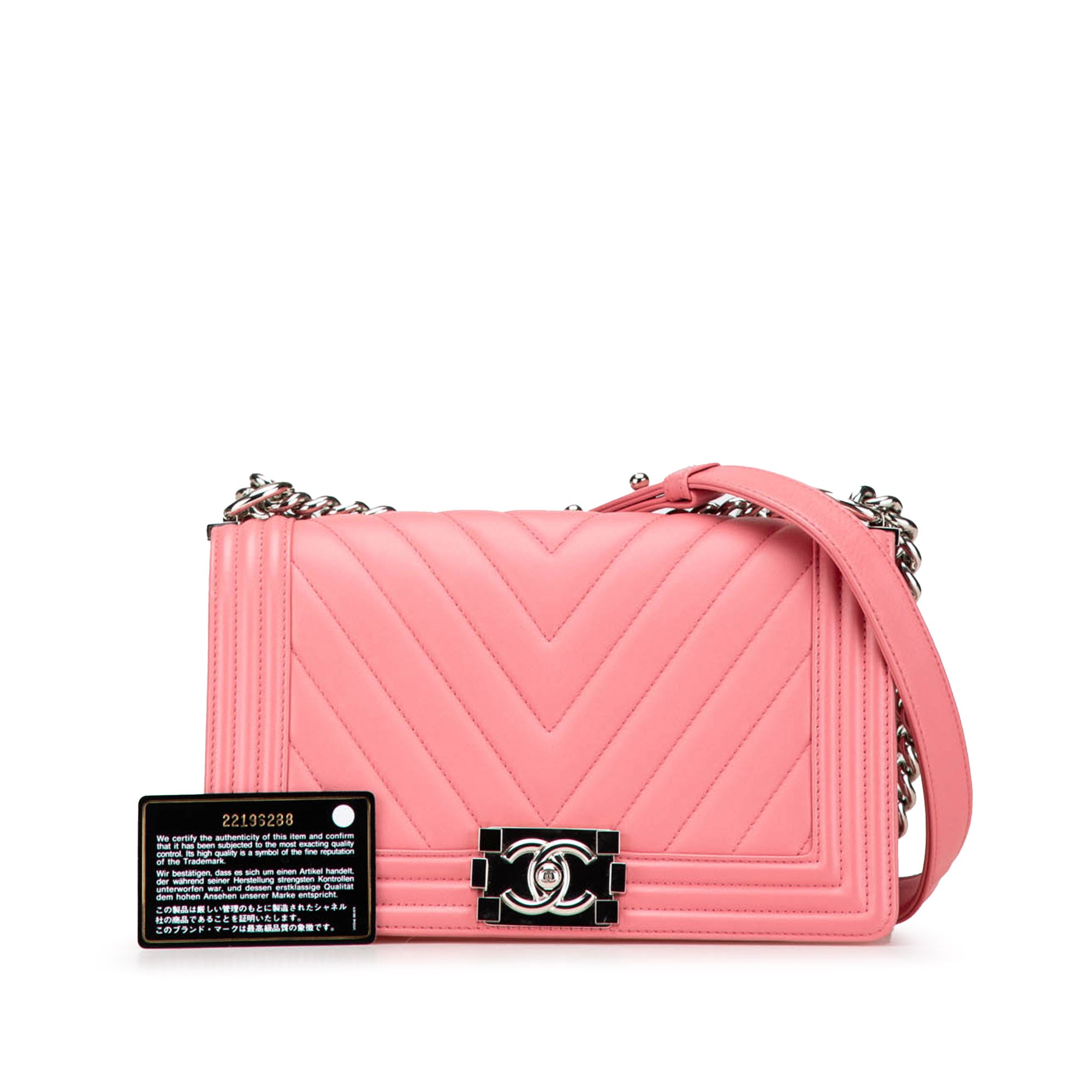 Chanel | Pre-Owned Old Medium Chevron Lambskin Boy Flap | Pink