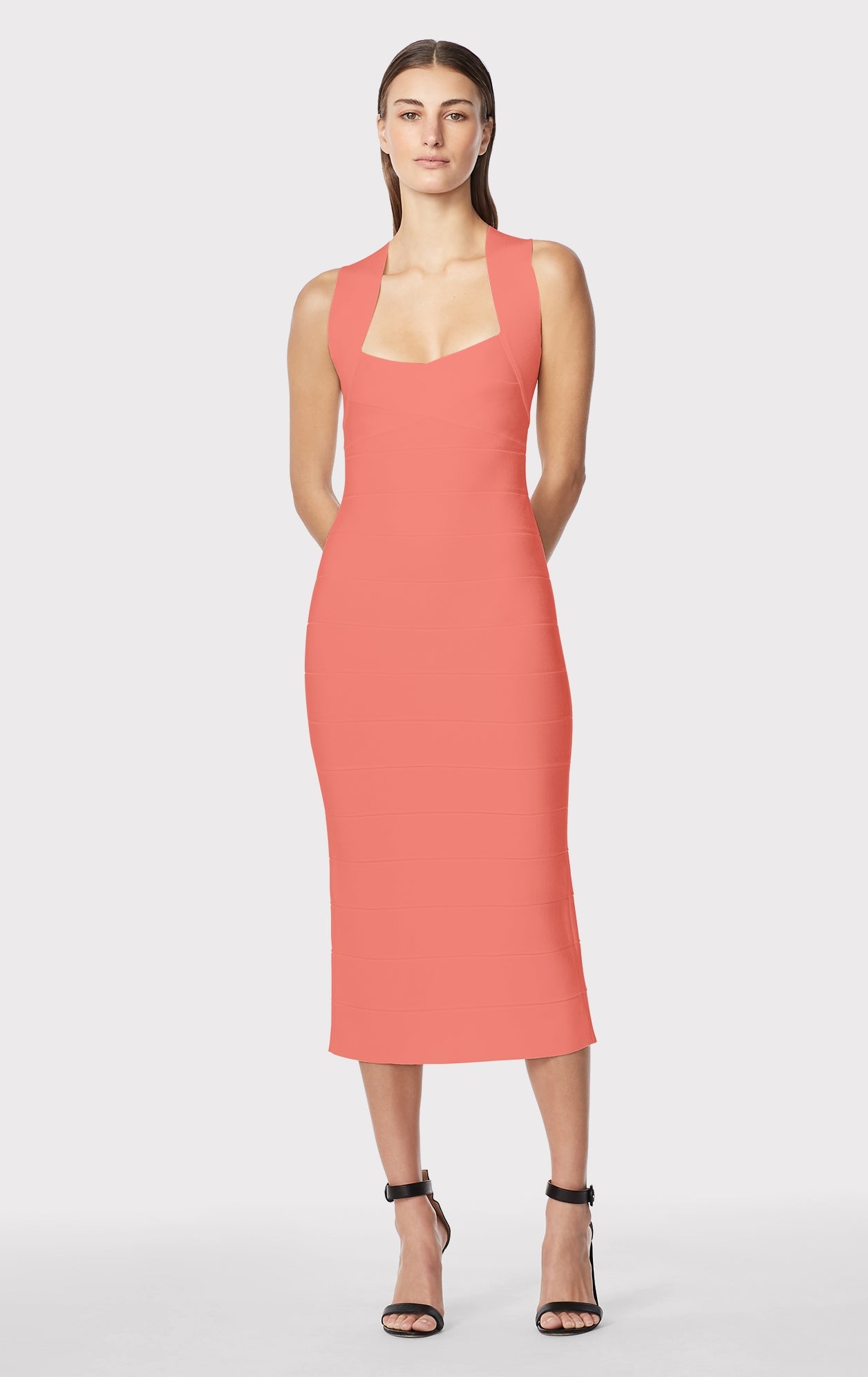 Halter X Back Midi Dress | Deep Sea Coral