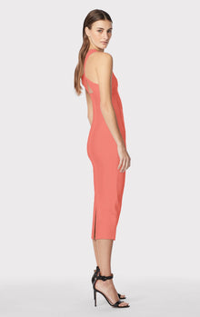 Halter X Back Midi Dress | Deep Sea Coral