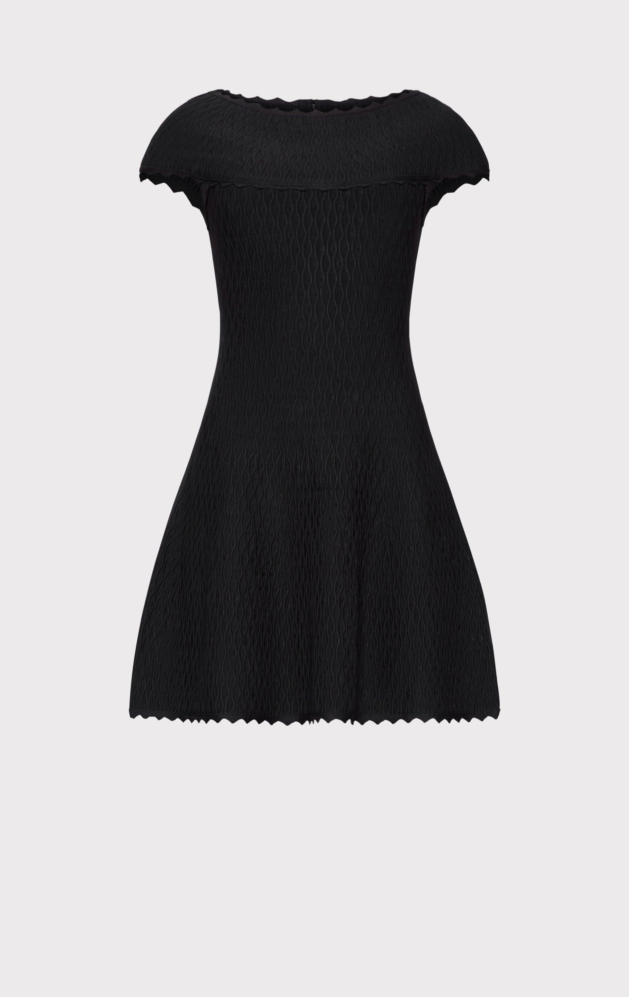 Off-Shoulder Flair Skirt Dress | Black