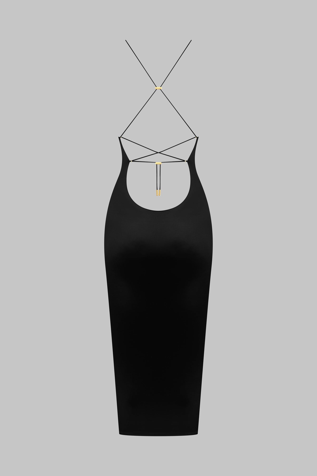 Open Back Midi Dress - French Kiss | Black