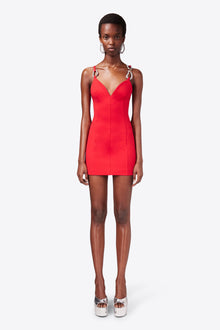 Crystal Link Mini Dress | Carmine
