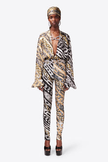 Chain Printed Crystal Link Blouse | Multi