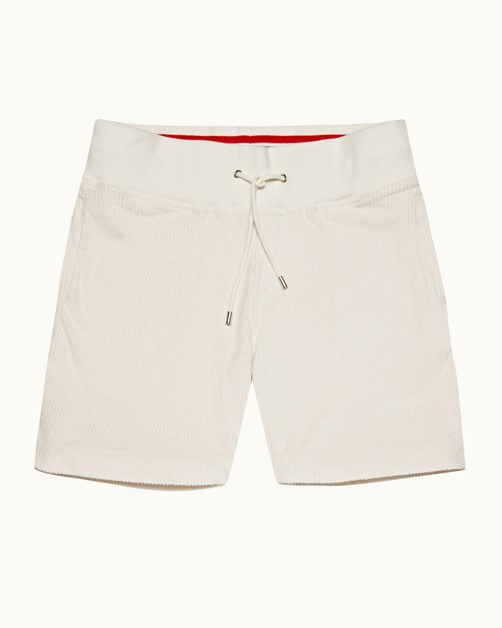 White Sand O.B Stripe Tipping Drop Needle Towelling Sweat Shorts | White Sand