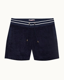 Afador Towelling Navy Classic Fit Double-Faced Towelling Sweat Shorts | Navy