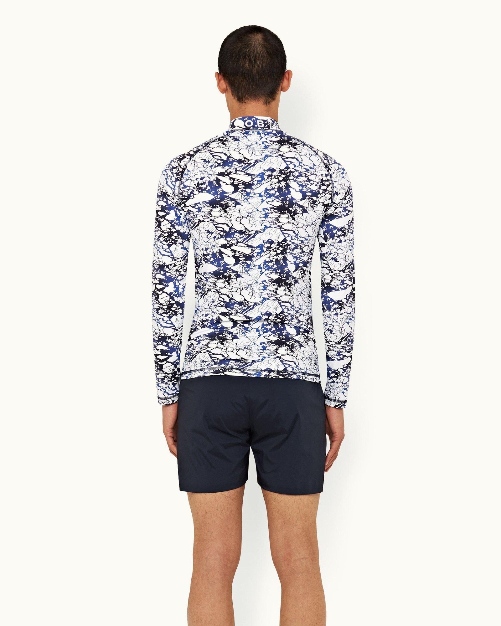 Cloud/Mazanine Ice Print Half-Zip Rash Guard | Cloud/Mazanine