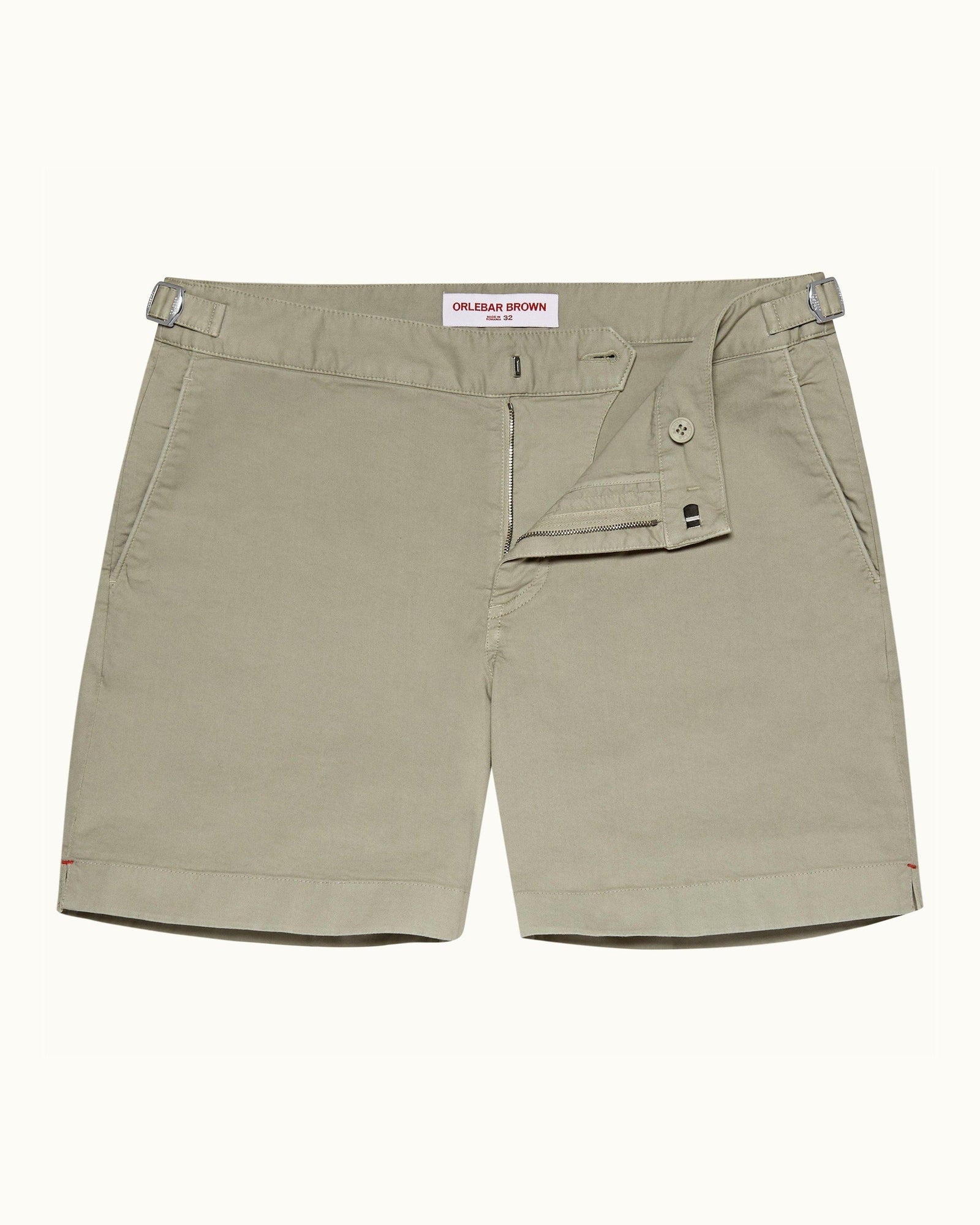 Cliff Grey Mid-Length Cotton Twill Shorts | Cliff Grey