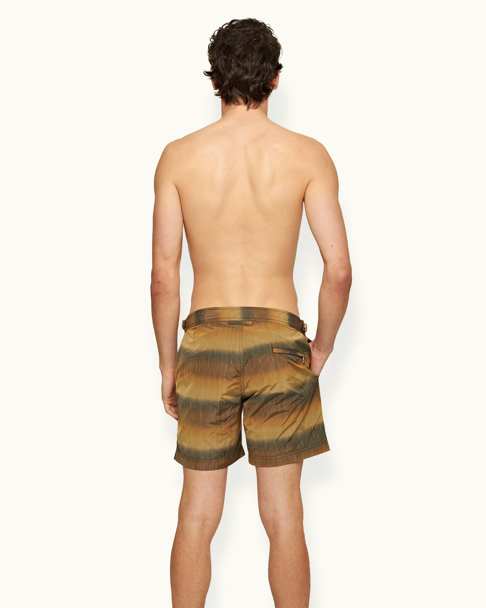 Mid-Length Swim Shorts In Gold Fade | Gold