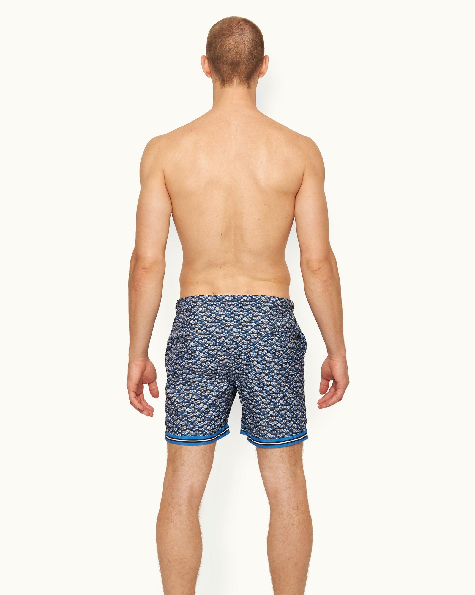 Bulldog Night Iris/Powdered Sky Floral Fantasy Mid-Length Swim Shorts | Night Iris/Powdered Sky