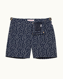 Sedge Jacquard Mid-Length Swim Shorts In Night Iris Blue | Night Iris