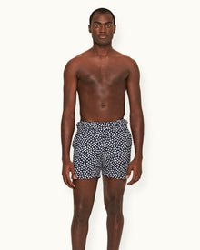 Bulldog Jacquard Star Jacquard Mid-Length Swim Shorts In Night Iris Blue | Night Iris