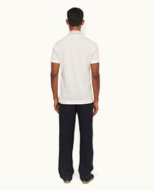 Night Iris Relaxed Fit Drawcord Cotton-Linen Trousers | Night Iris