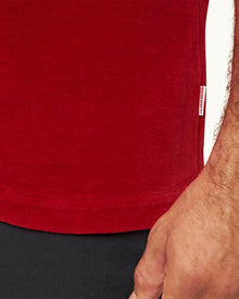 Vermillion Classic Fit Ribbed Collar Towelling Polo Shirt | Vermillion