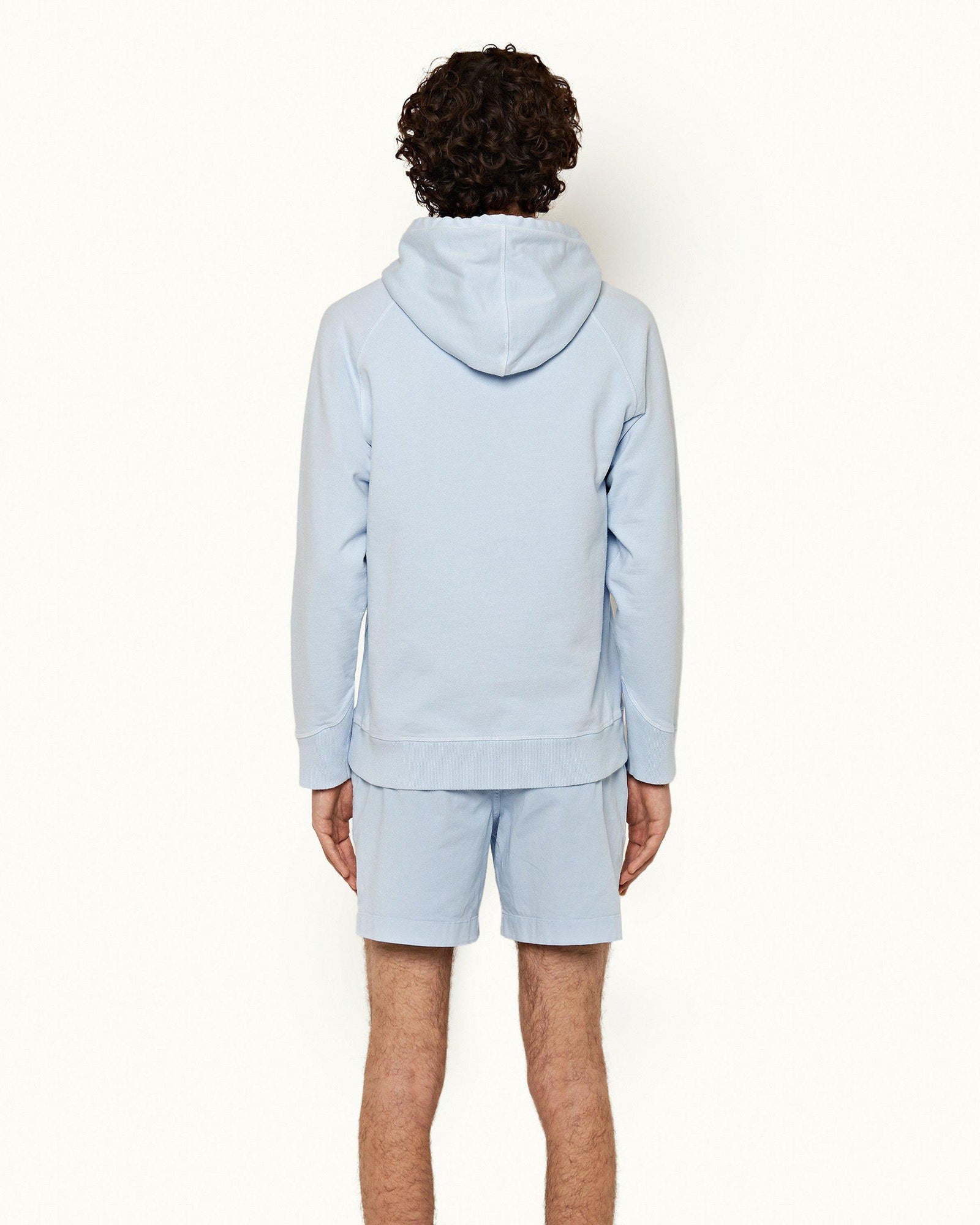 Ice Blue Longest-Length Cotton Twill Shorts | Ice Blue