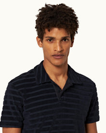 Doran Towelling Night Iris Classic Fit Towelling Polo Shirt | Night Iris