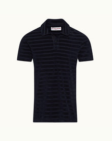 Doran Towelling Night Iris Classic Fit Towelling Polo Shirt | Night Iris