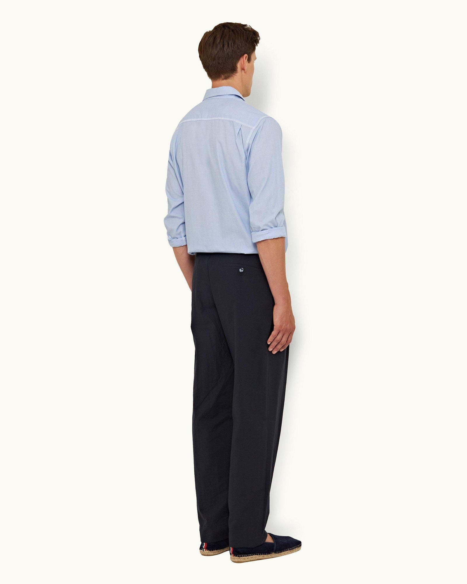 Night Iris Relaxed Fit Poplin Trousers | Night Iris