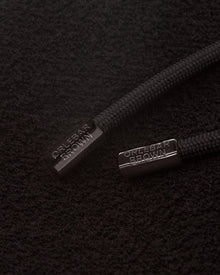 Black Mixed Texture Towelling Sweatpants | Black