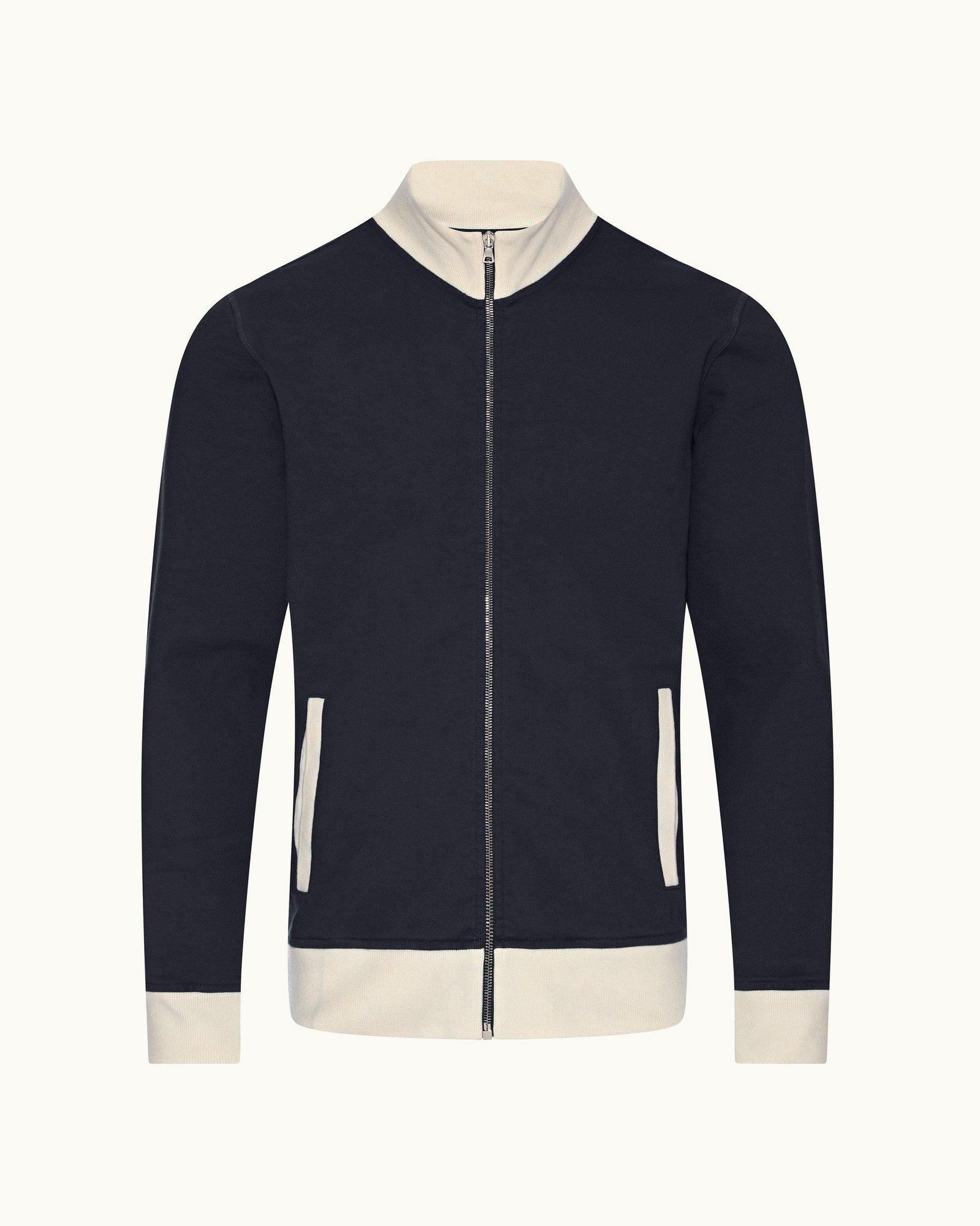 Night Iris Contrast Easy Fit Washed Organic Cotton Sweatshirt | Night Iris