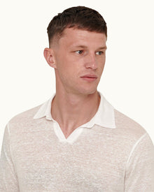 White Sand Resort Collar Long-Sleeve Polo Shirt | White Sand