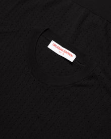 Black Pointelle Stripe Cotton-Silk T-shirt | Black
