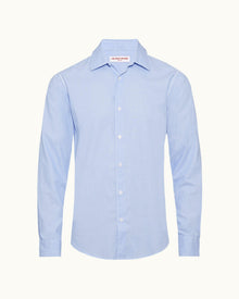 Pale Blue Tailored Fit Classic Collar Cotton Shirt | Pale Blue