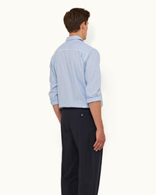 Pale Blue Tailored Fit Classic Collar Cotton Shirt | Pale Blue