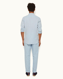 Ice Blue Classic Collar Classic Stripe Shirt | Ice Blue