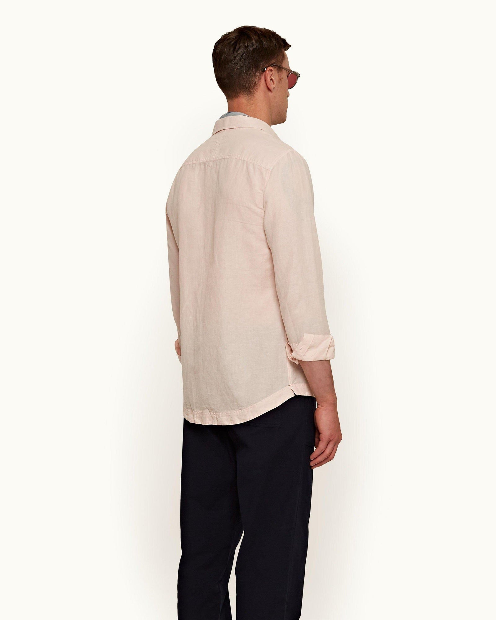 Giles Quartz Classic Collar Tailored Fit Garment Dye Shirt | Quartz
