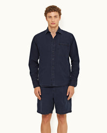 Indigo Denim Easy Fit Cotton Shirt | Indigo