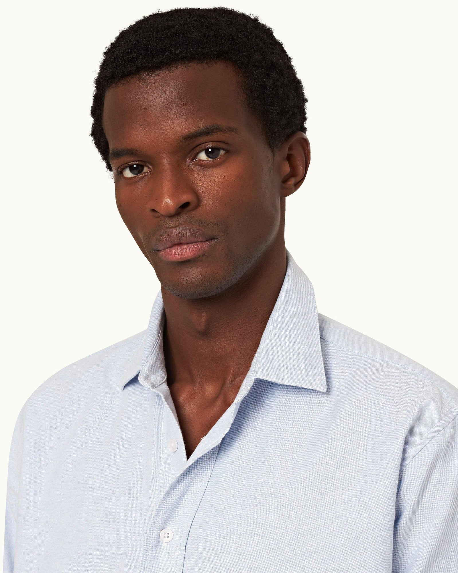 Serenity Blue Relaxed Fit Classic Collar Washed Oxford Cotton Shirt | Serenity Blue