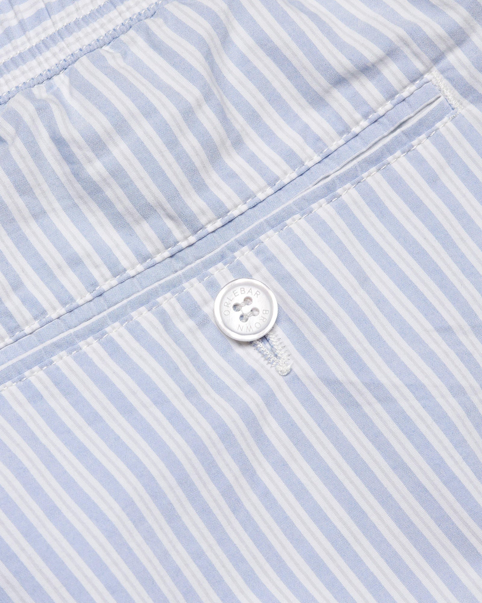 Light Island Sky/White Tailored Fit Engineered Twin Stripe Cotton Shorts | Light Island Sky/White