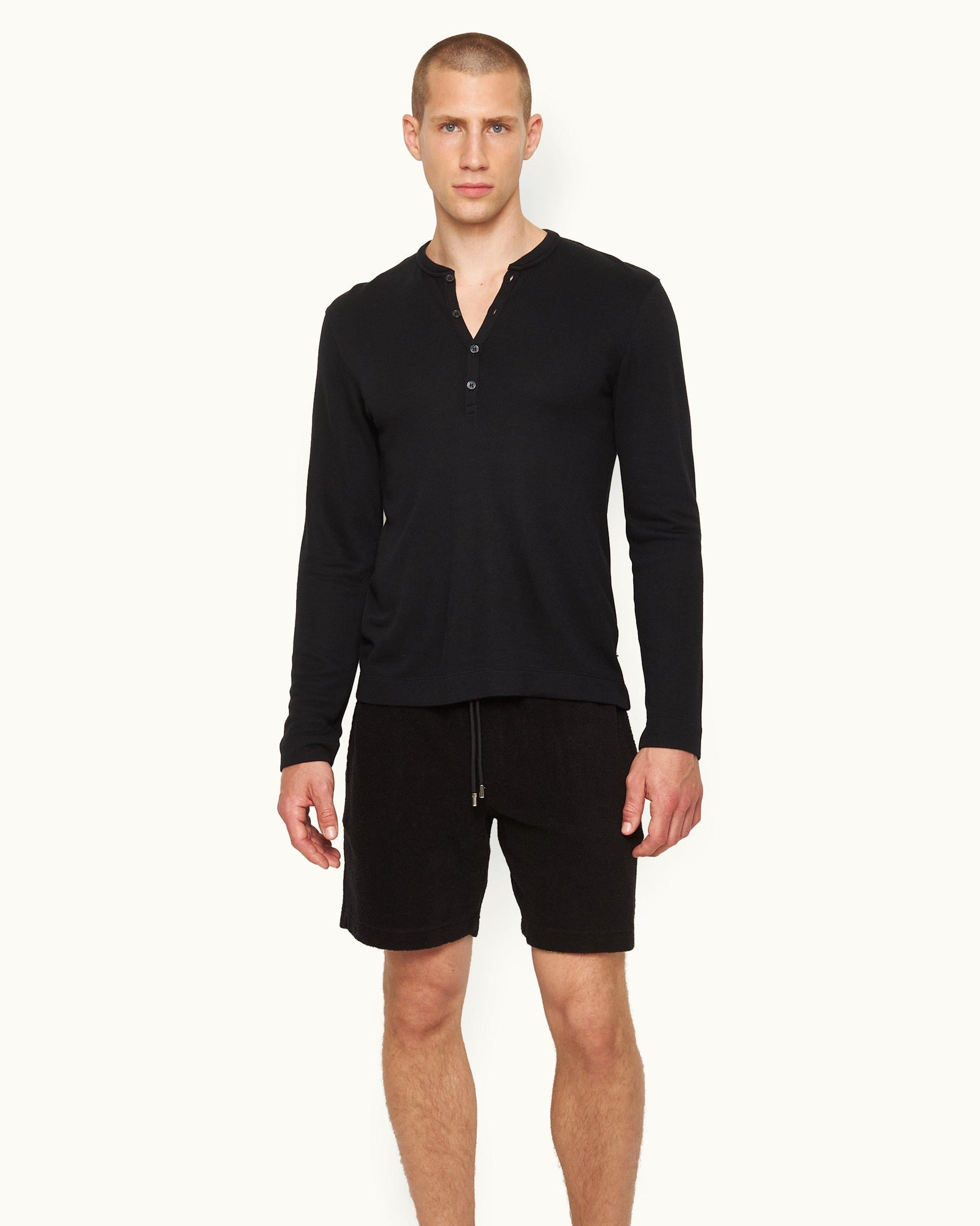 Harrison Cashmere Black Classic Fit Modal-Cashmere T-shirt | Black