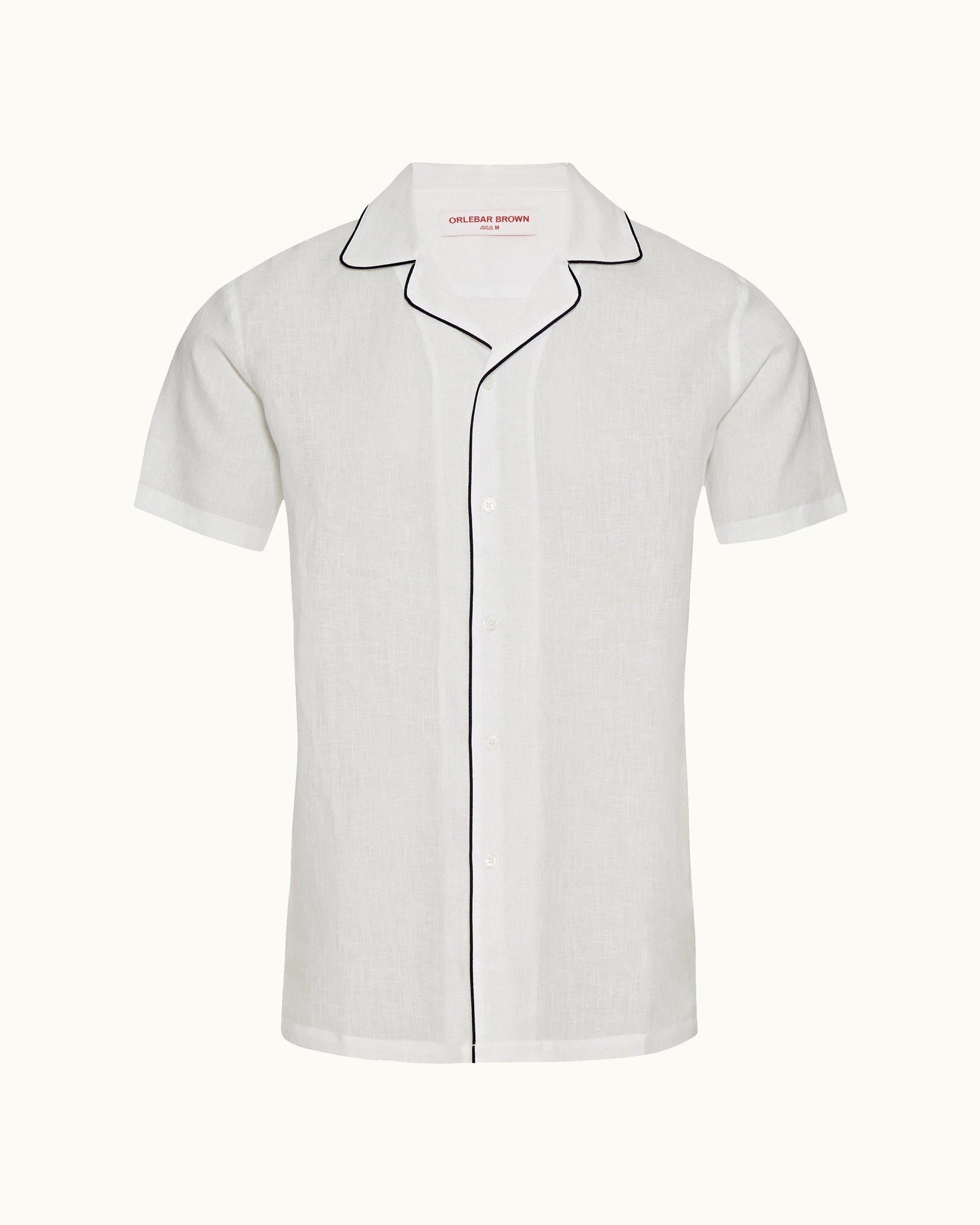 Cloud Capri Collar Contrast Piping Linen Shirt | Cloud