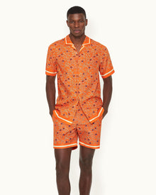 Hibbert Wonder Full Print Classic Fit Capri Collar Shirt in Havana Sun colour | Havana Sun