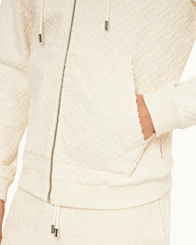 Matchstick Jacquard Rope Towelling Zip-Thru Hooded Sweatshirt | Matchstick