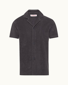 Howell Piranha Grey Relaxed Fit Cotton Towelling Shirt | Piranha Grey