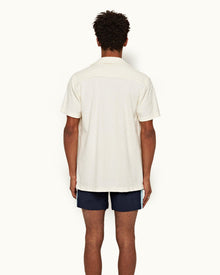 White Sand Relaxed Fit Capri Collar Towelling Shirt | White Sand