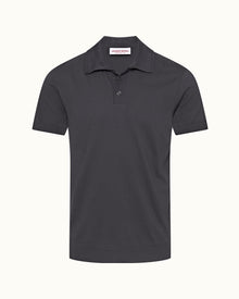 Jarrett Piranha Grey Classic Fit Knitted Rib Polo Shirt | Piranha Grey