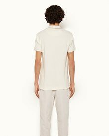 White Sand Classic Fit Half-Zip Towelling Polo Shirt | White Sand