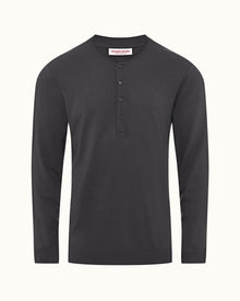 Piranha Grey Classic Fit Long-Sleeve Cotton-Modal T-shirt | Piranha Grey
