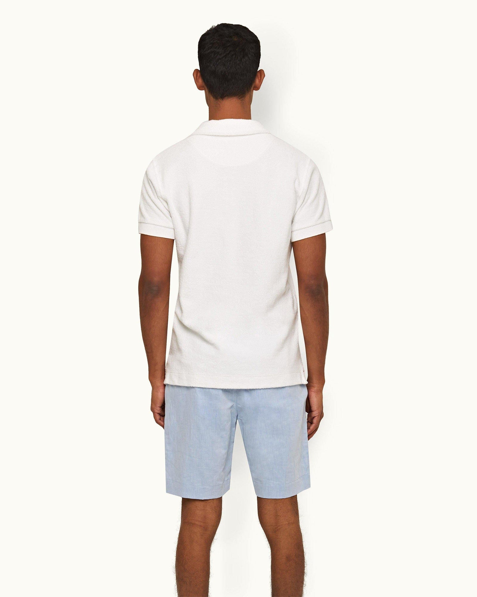 Lorenzo Towelling Cloud Classic Fit Pique Cotton Towelling Polo Shirt | Cloud